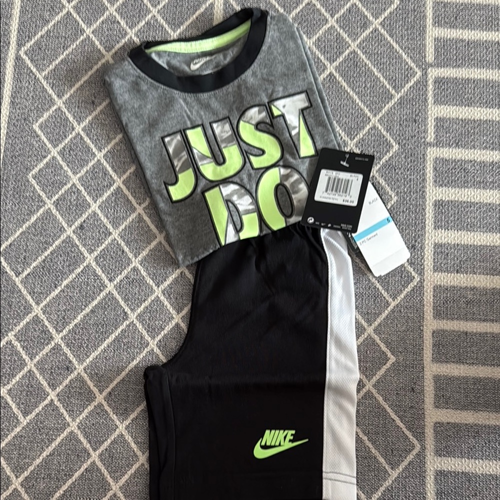 Nike Gray and Black Set with Neon Accents
